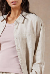 ACADEMY WOMENS Hampton Linen Shirt, Oatmeal