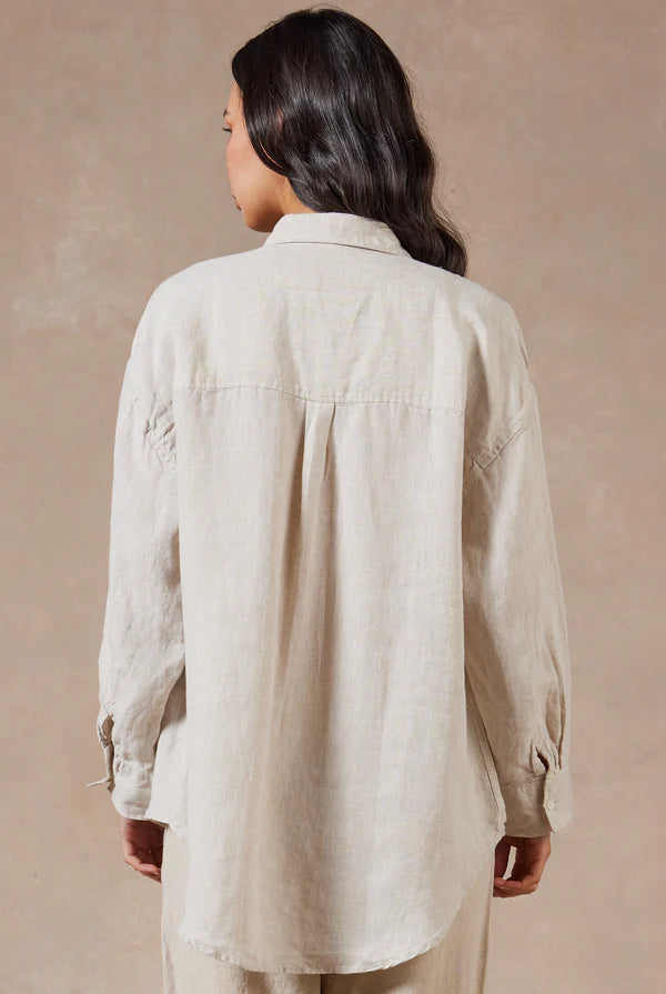 ACADEMY WOMENS Hampton Linen Shirt, Oatmeal