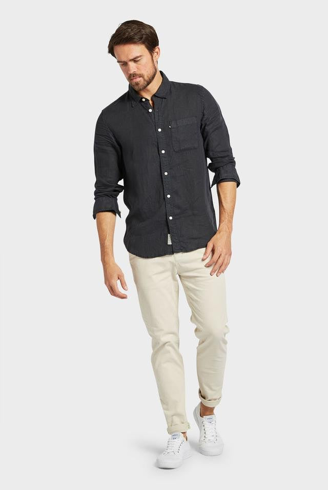 The Academy Brand - Hampton Linen Shirt - Black