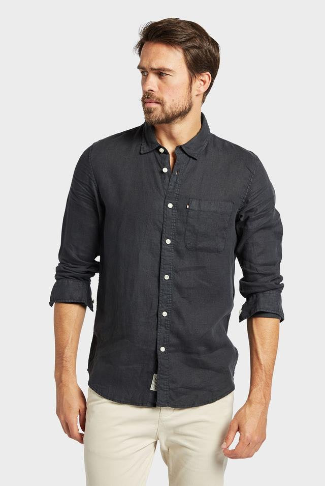 The Academy Brand - Hampton Linen Shirt - Black