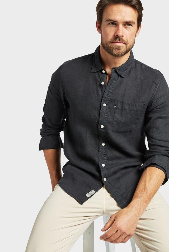 The Academy Brand - Hampton Linen Shirt - Black
