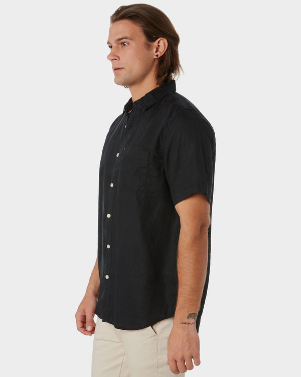 ACADEMY BRAND Hampton Linen S/S Shirt - Black