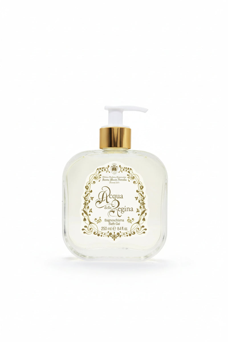 Santa Maria Novella Acqua della Regina Bath Gel, pump bottle, studio shot