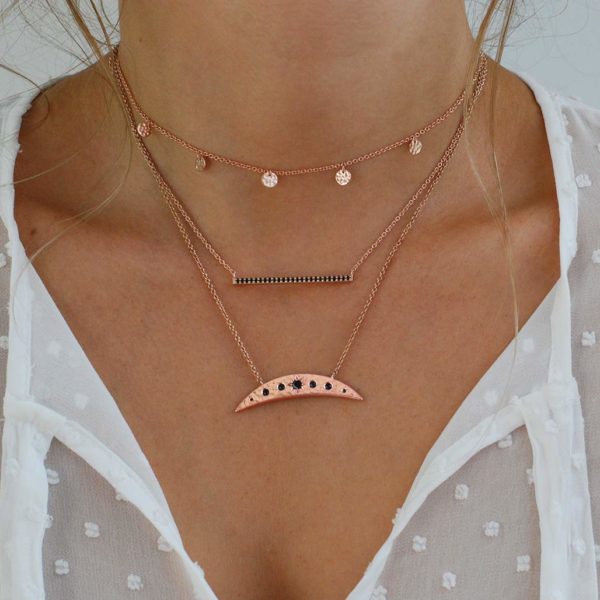 MURKANI - Eclipse Necklace with Black Spinel - Rose Gold Plate