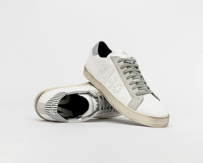 P448, Womens John Low Sneaker, Whiterub