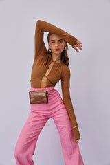 DYLAN KAIN The Juicy Patent Wallet - Chocolate