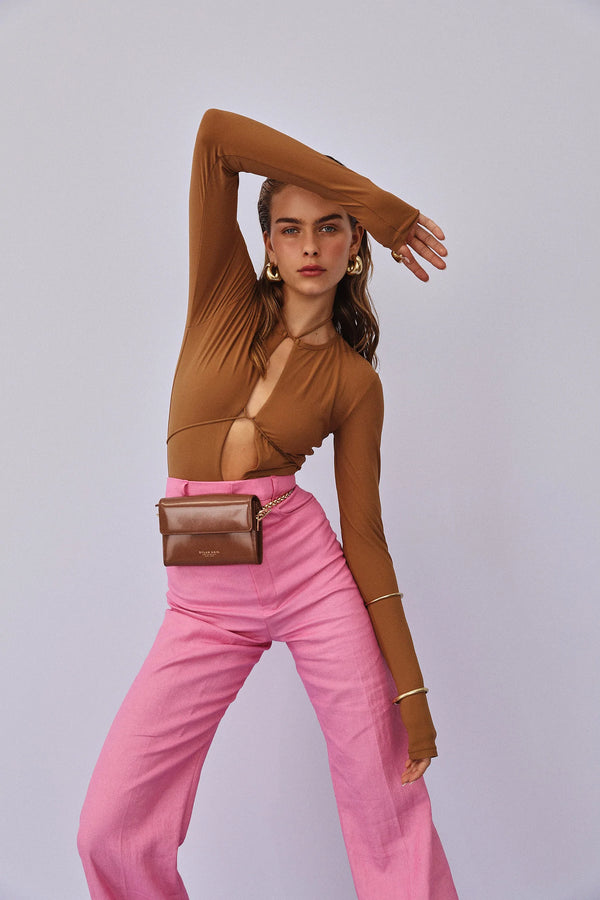 DYLAN KAIN The Juicy Patent Wallet - Chocolate