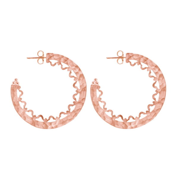 MURKANI - Escape Decorated Hoops, Rose Gold Plate