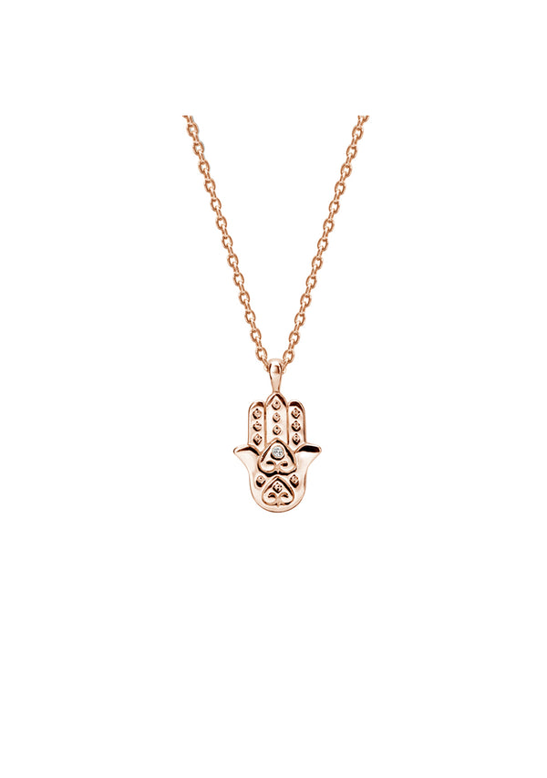 MURKANI - Hamsa Hand Necklace, Rose Gold