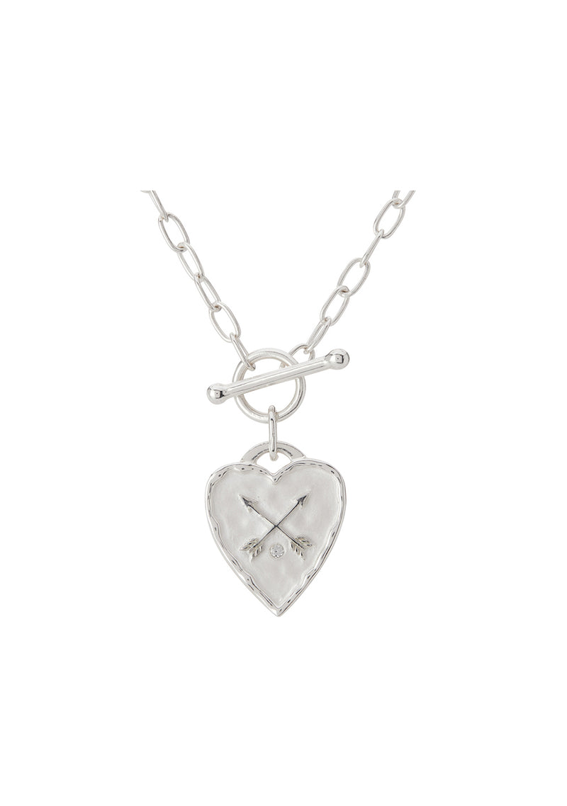 Murkani, Heart Fob Necklace in Sterling Silver (42cm)