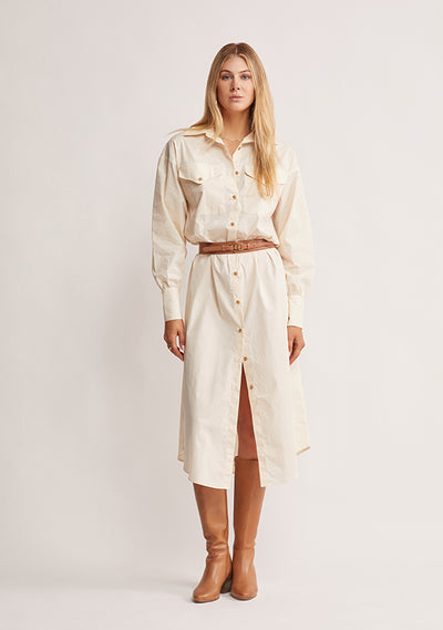 MOS THE LABEL Wanderer Midi Dress, Ivory