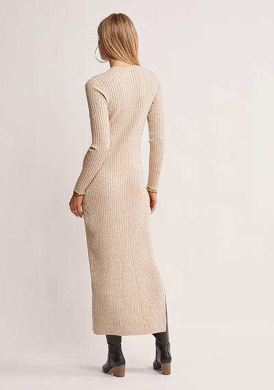 MOS THE LABEL Wistful Knit Midi Dress, Sand