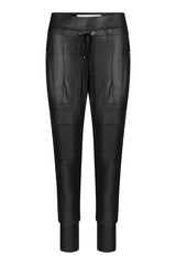 RAFFAELLO ROSSI Candy Leather Look Jersey Pant, Black