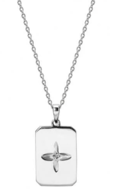 MURKANI Desert Flower Rectangle Necklace - Sterling Silver