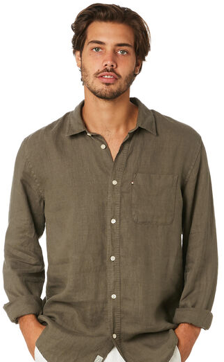 The Academy Brand - Hampton Linen Shirt - Olive