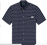 Scotch & Soda, Short sleeve shirt, Navy White Stripe