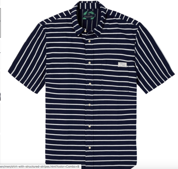 Scotch & Soda, Short sleeve shirt, Navy White Stripe