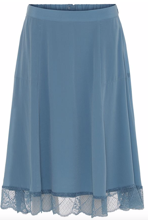 Custommade, Ani Silk Skirt, Aegean Blue