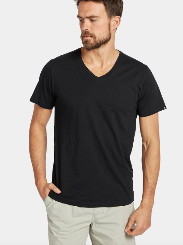 The Academy Brand, Basic V Neck Tee, Black 