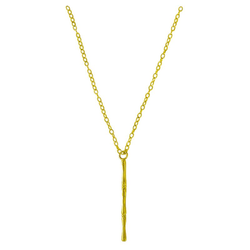 MURKANI - Bamboo Vertical Necklace, 18KT Gold Plate