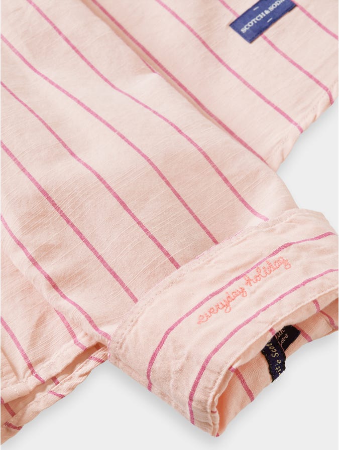 SCOTCH &  SODA Striped Cotton-Linen Shirt | Regular Fit - Combo C