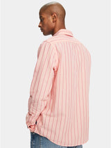 SCOTCH &  SODA Striped Cotton-Linen Shirt | Regular Fit - Combo C
