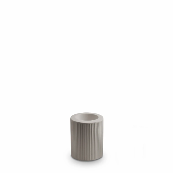 MARMOSET FOUND Ribbed Candle Holder M - Light Grey