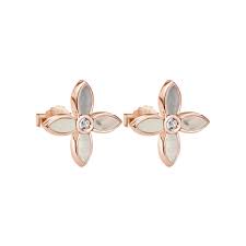 Murkani, Desert Flower, Small earrings with MOP in Rose Gold Plate