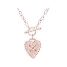Murkani, Heart fob Necklace, in Rose Gold Plate (42cm)