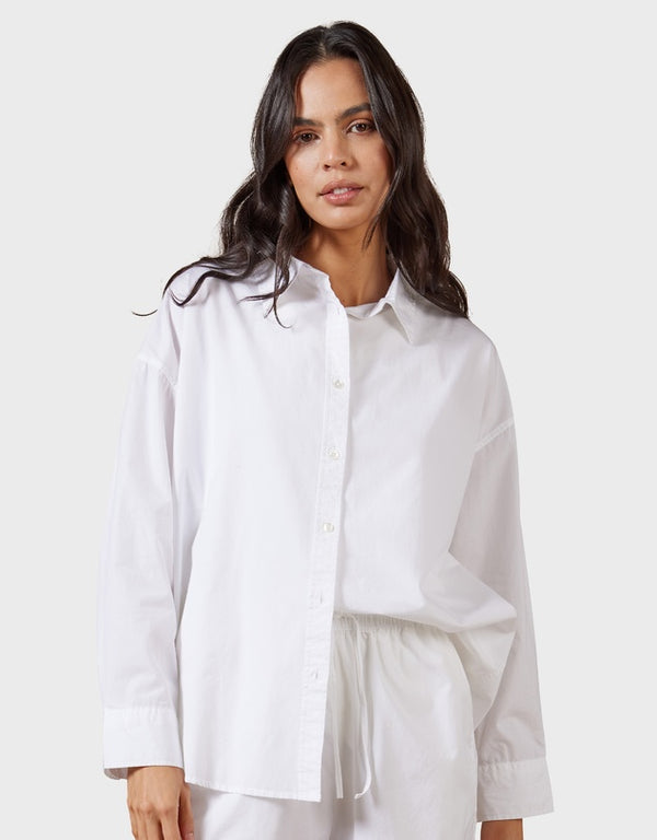 ACADEMY WOMENS Frankie Poplin Shirt, White