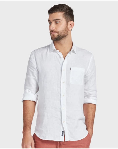ACADEMY BRAND Hampton L/S Linen Shirt - White