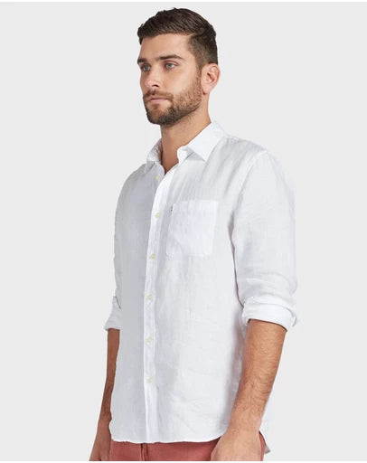 ACADEMY BRAND Hampton L/S Linen Shirt - White