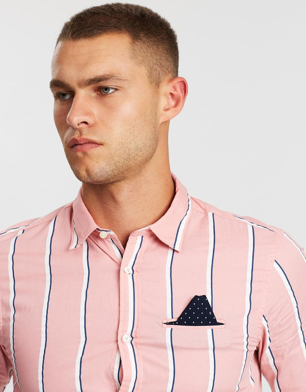 SCOTCH & SODA Regular Fit Classic Shirt - Pink Stripe