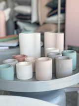 MARMOSET FOUND Ribbed Candle Holder M - Snow