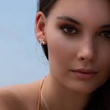 Murkani, Desert Flower, Small earrings with MOP in Rose Gold Plate