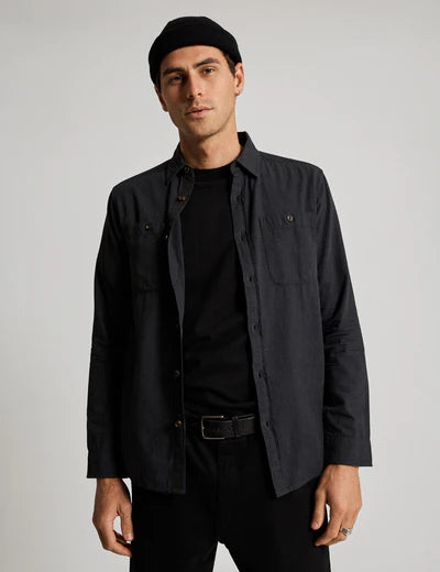 MR SIMPLE Soft Cotton LS Shirt - Black