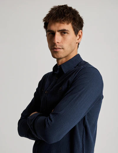 MR SIMPLE Soft Cotton LS Shirt - Navy