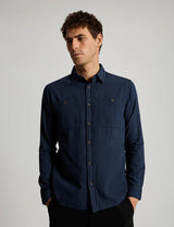 MR SIMPLE Soft Cotton LS Shirt - Navy