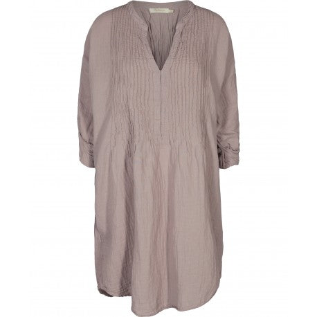 Rabens Saloner, Benedikte Cotton Pintuck Dress, Cloudy Grey