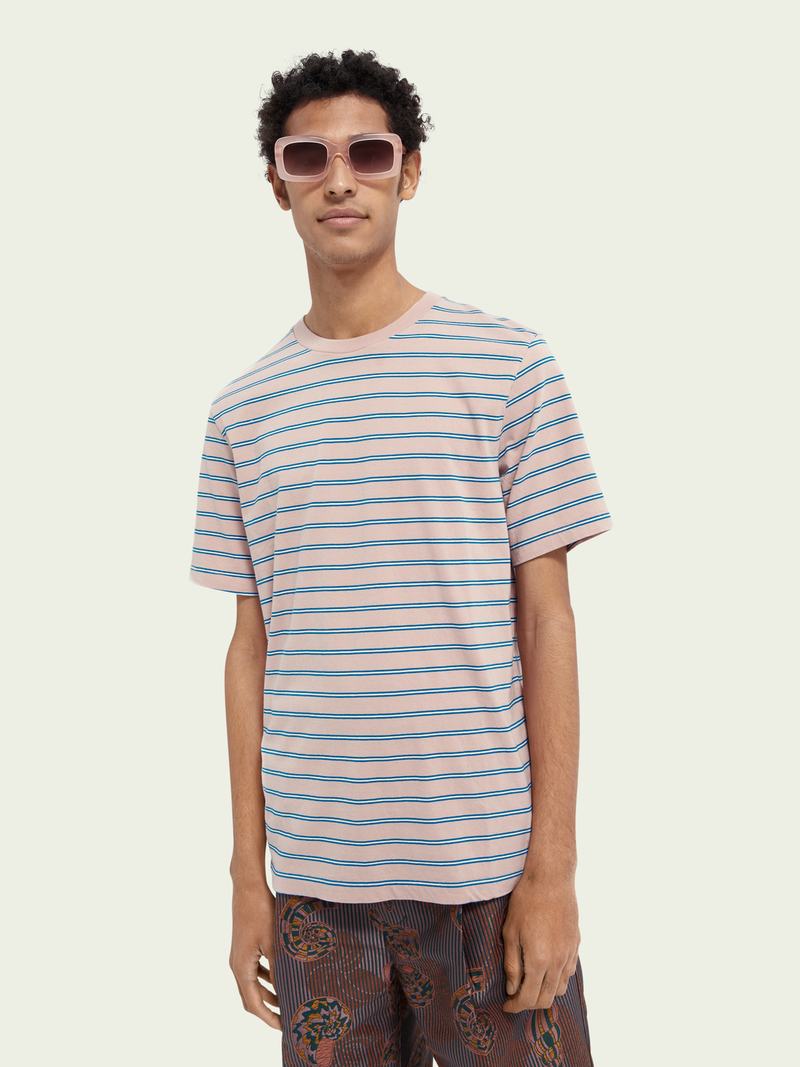SCOTCH & SODA Classic Patterned Cottonjersey Tshirt - Pink Stripe